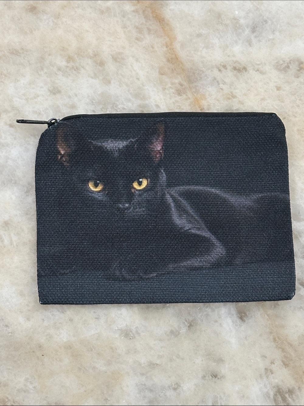 Black Cat Print Zipper Pouch